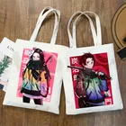 Demon Slayer Kimetsu No Yaiba Kamado Tanjirou сумки через плечо повседневные сумки для покупок для девочек женская элегантная Холщовая Сумка