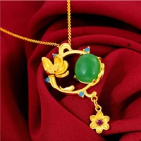 hi japan and south korea flower 24k gold pendant necklace for party jewelry with chain choker birthday gift girl