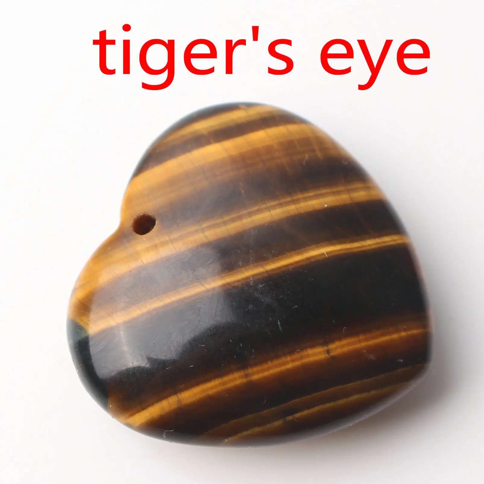 Tiger eye Натуральный кристалл Аметист Роза Кварц сердце форма кулон с отверстием ожерелье аксессуары ювелирных изделий камень, реики целебный подарок - Цвет: Tiger eye