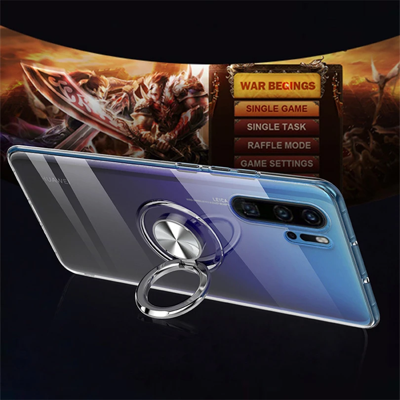 Для Huawei P30 Lite P20 Pro Mate 20 P Smart 2019 Гибридный Магнитный чехол из ТПУ с кольцом для Honor 10 8X