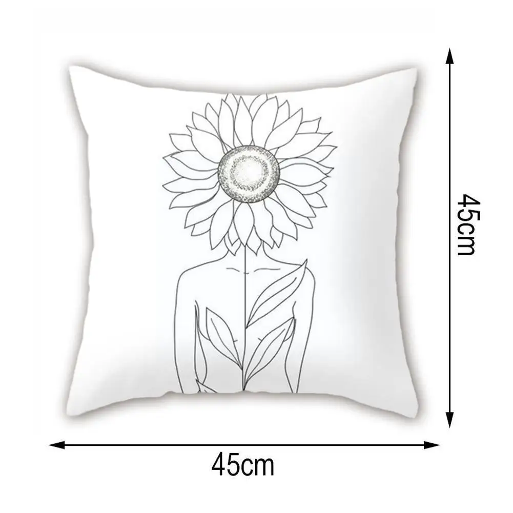 

Sunflower Cushion Cover Summer Sofa Pillow Cases Bedroom Decor Home Office Decorative 45x45cm Car I1I0