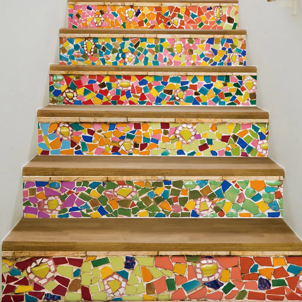 Self-adhesive innovative stairs stickers living room DIY color ceramic decoration home trade waterproof wall pvc | Обустройство дома