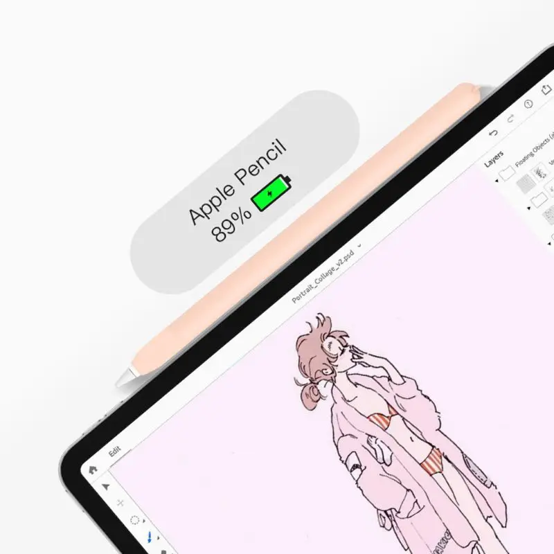Мягкий силиконовый защитный чехол для Apple iPad Pencil 2-го поколения с защитой от