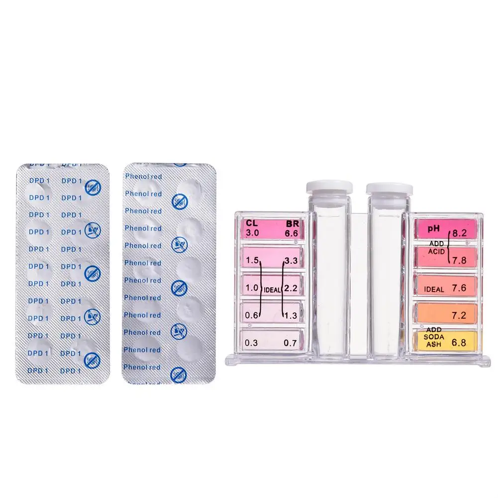 

Pool Tester Kit For PH Value/DPD1 Chlorine 100 Test Tablets PH Chlorine Water Test Kit Tester Hydrotool Testing Kit