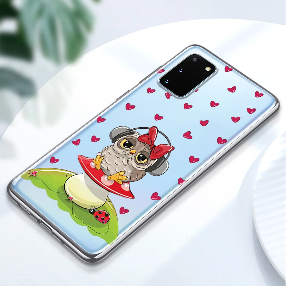 

Cute Owl Case for Samsung Galaxy S21 S10 S9 S8 S20 Plus Ultra S10e A50 A51 A71 A70 A20 A21S A40 NOTE 20 10 9 Plus Soft TPU Funda
