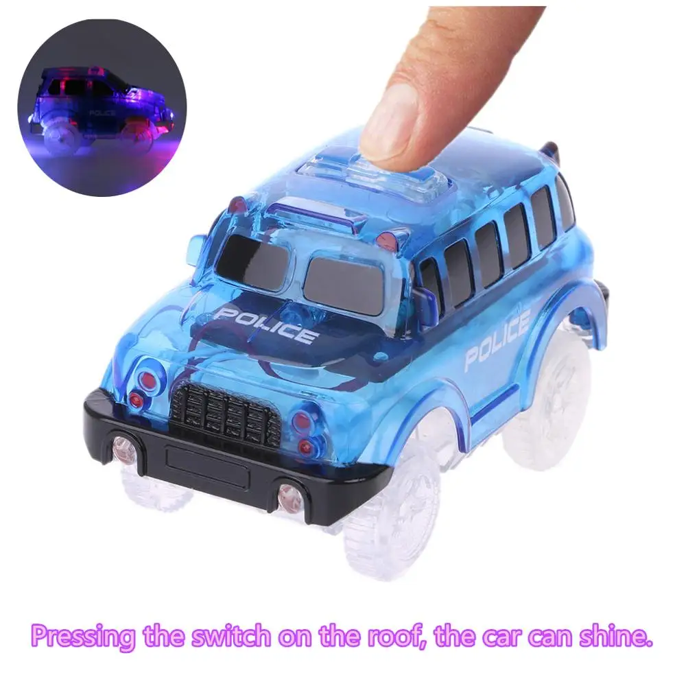 

New 5 Lights Magic Tracks Car LED Car Toys Cars Race Track School Bus Police Car