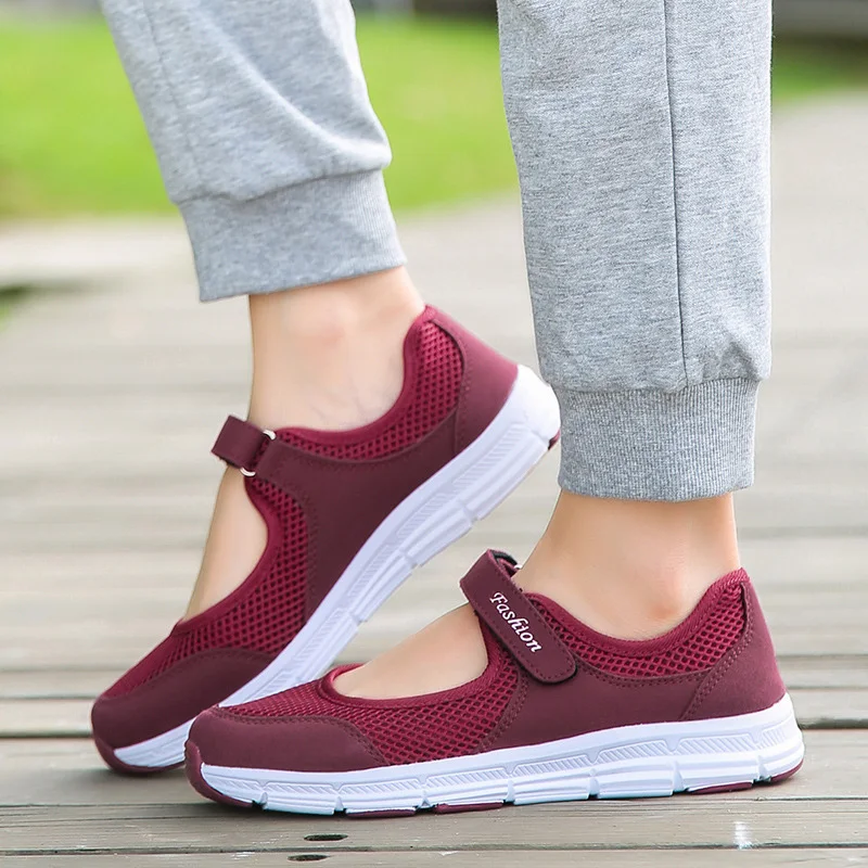 

Women Walking Shoes 2021 New Ladies Breathable Mesh Flats for Women Light Weight Fabric Sneakers Casual Shoes Zapatillas Mujer