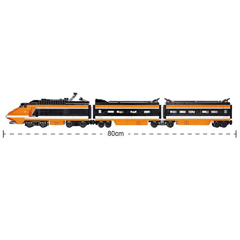 KAZI 98233 GBL Technic мощный Электрический скоростной поезд горизонт Экспресс