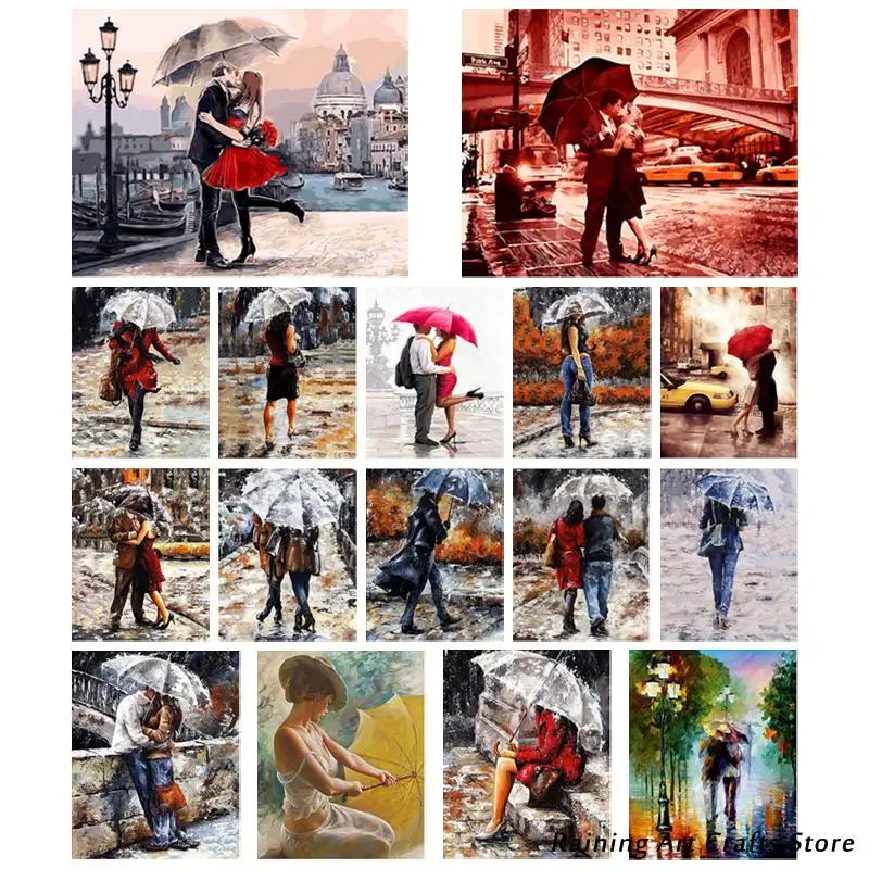 

5D Diy Diamond Painting Couple Under Umbrella Embroidery Full Round Square Drill Cross Stitch Mosaic Pictures Home Decoration