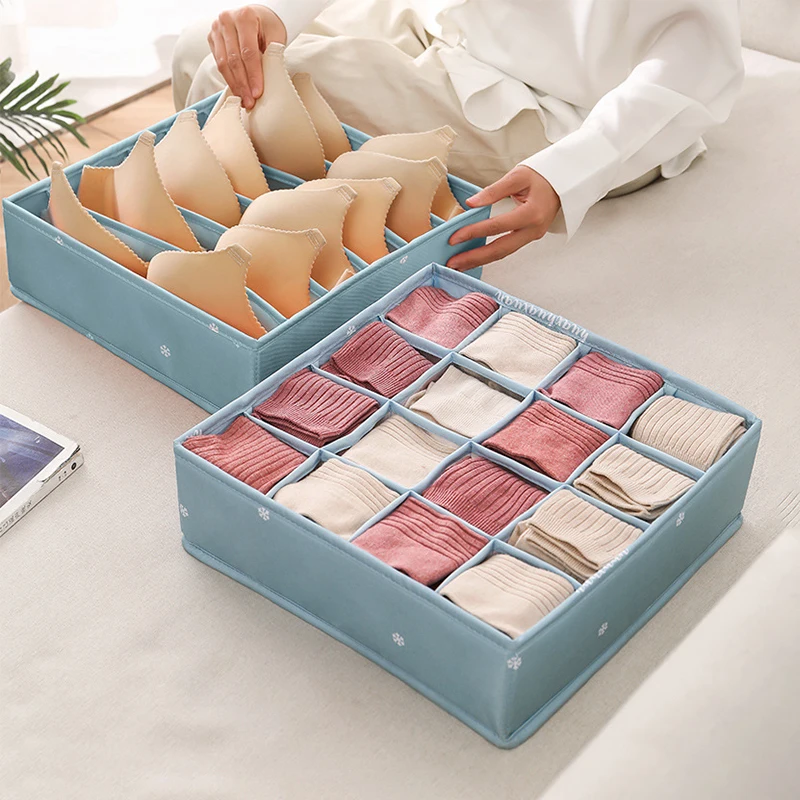 

Household Foldable Non-Lid Drawer Multi-Cell Underwear Storage Box Socks Container Bra Organizer Closet Organizer
