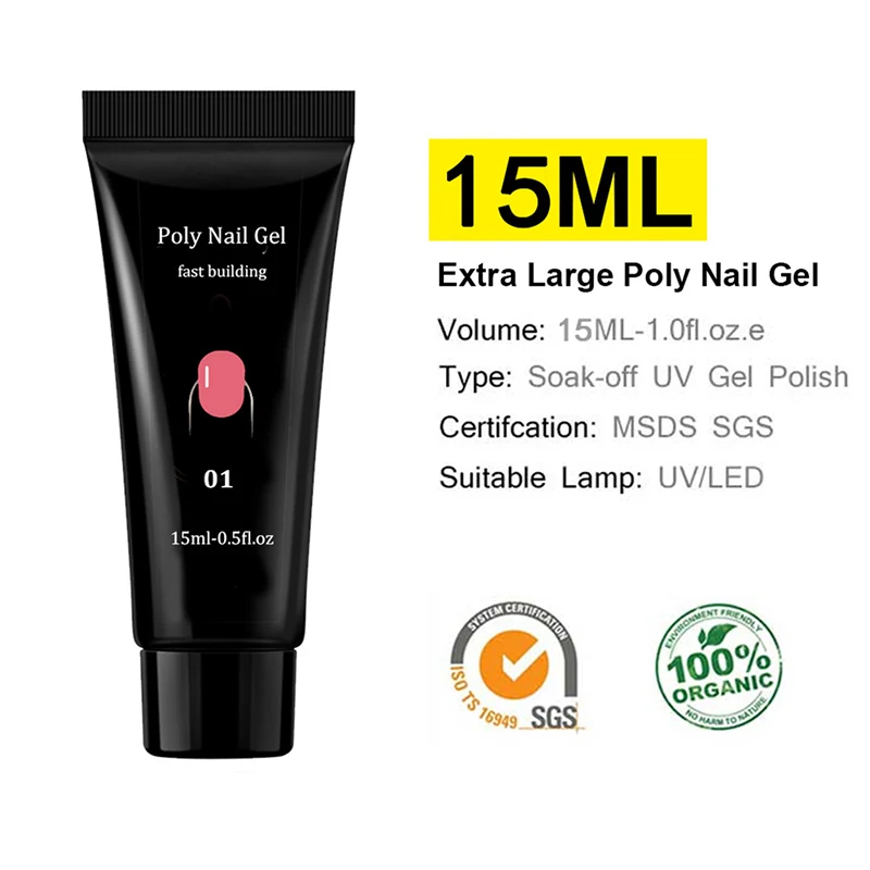 

Acrylic 15ml Poly Nail Set 25000RPM Nail Drill Machine And 120W/54W UV LED Nail Lamp Extensions Gel Nail Art Tool