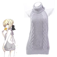 anilv japanese anime fate saber alter arturia pendrag halter sweater dress swimsuit costume swimwear uniform pool party cosplay
