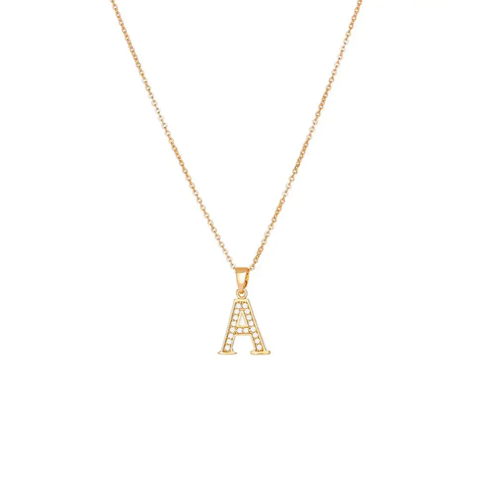 Новинка 2020 Трендовое ожерелье с буквами А подвеска на золотой цепочке медное