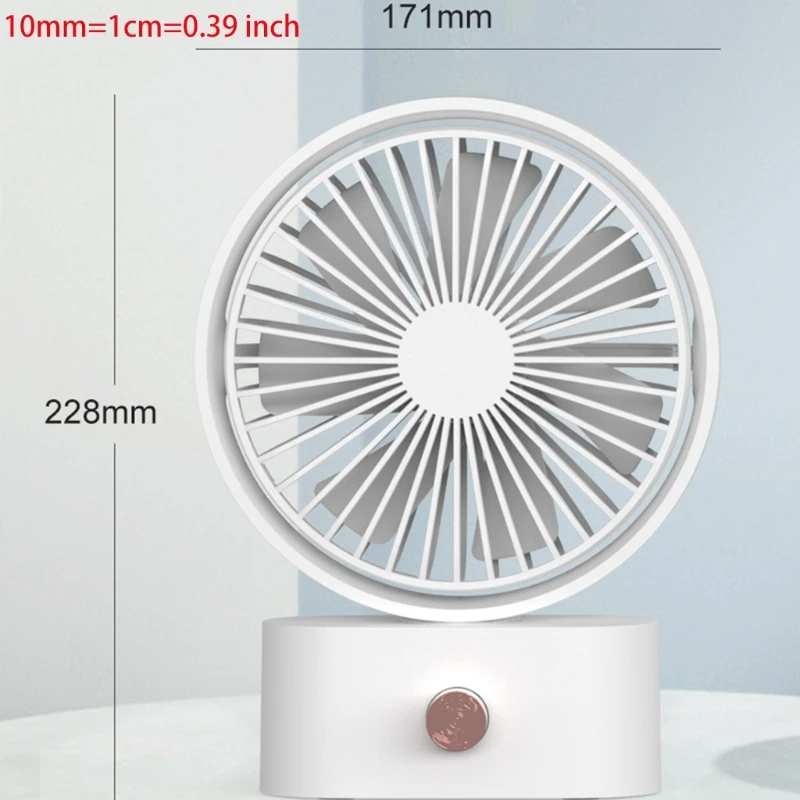 

2000mAh Oscillating Fan Shaking Head Table Table Fan USB Desk Fan for Office Dormitory Camping Room Camper Fishing