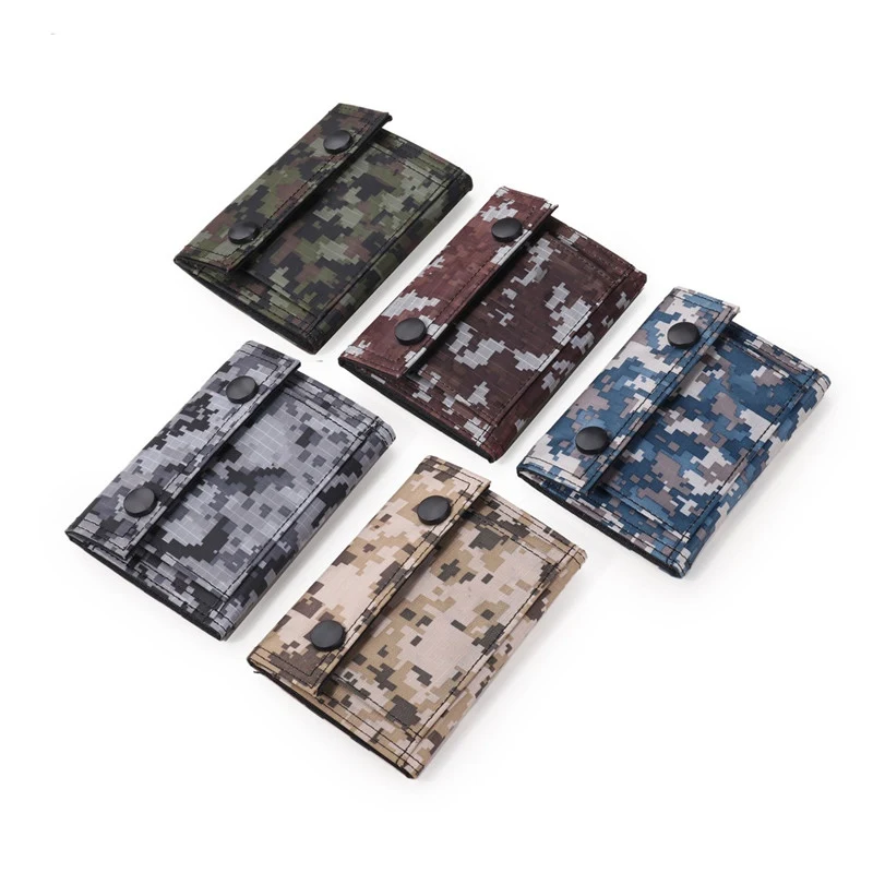 

2019 New Men Canvas Clutch Wallet ID Bifold Camouflage Credit Card Holder Retro Coin Purse Card Pouch Mesh Pocket