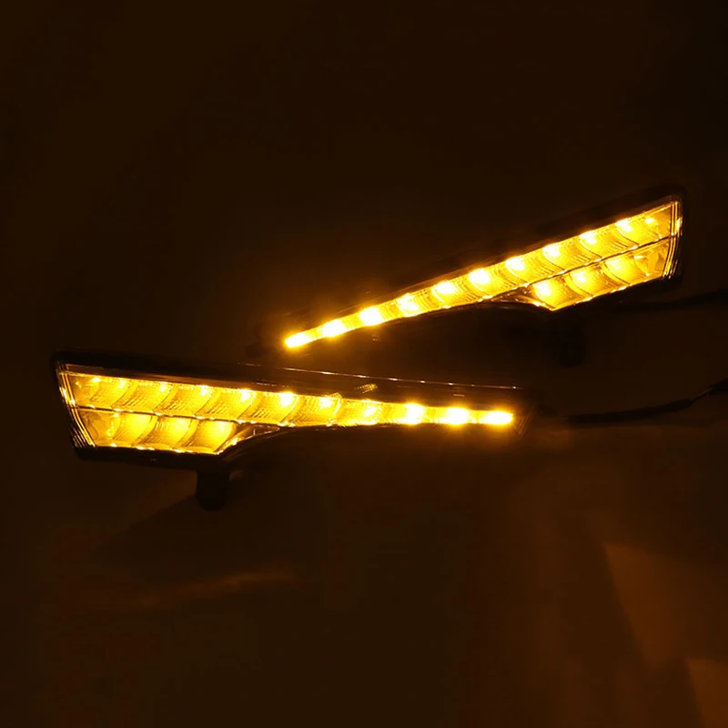 

2pcs For Nissan New Teana Or Altima 2013-2015 LED Daytime Driving Running Light DRL Car Fog Lamp 6000K White Light Turn Yellow