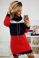 5xl patchwork turtleneck womens dress long sleeve skinny female dresses 2022 autumn fashion casual ladies clothes
