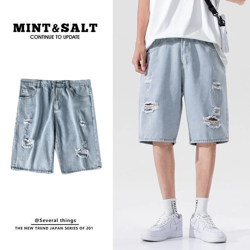

Summer Jeans Shorts Men 2021 New Casual Wide Leg High Quality Denim Shorts Male Brand Clothes Various Styles and Collocations