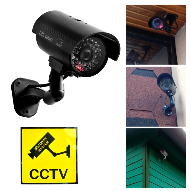 ZBRAVO Dummy Camera Security CCTV Outdoor Waterproof Emulational Decoy IR LED Flash Red Led Dummy Video Surveillance Camera 3