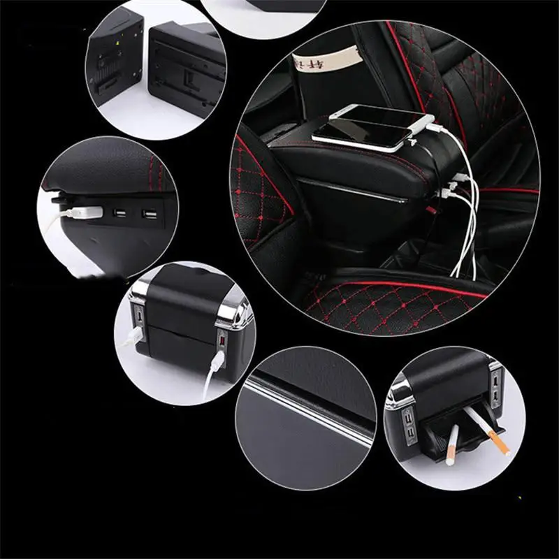 Universal Multi-function Car Central Armrest Storage Box+Cup Holder+Ashtray+7 USB Charger Box | Автомобили и мотоциклы