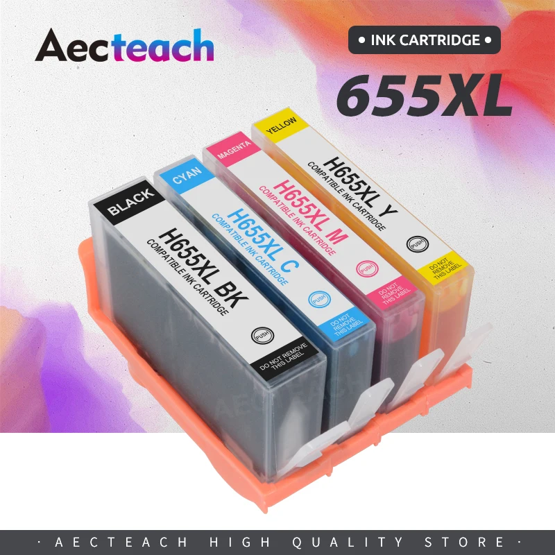 

Aecteach new Compatible 655 xl Ink Cartridge Replacement for HP 655 for HP655 deskjet 3525 5525 4615 4625 4525 6520 6525 6625