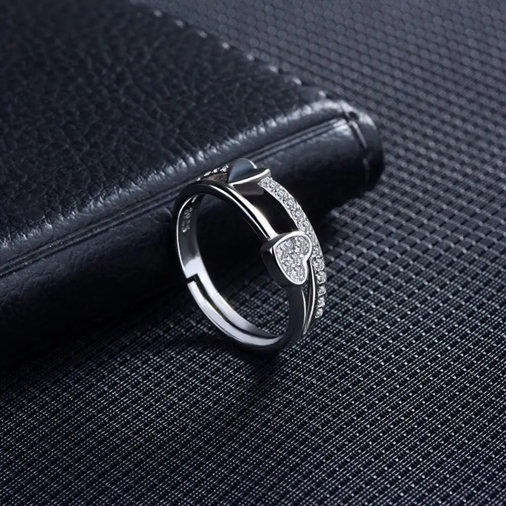 Чандлер корейское геометрическое микро CZ двойное кольцо Сплит многослойное