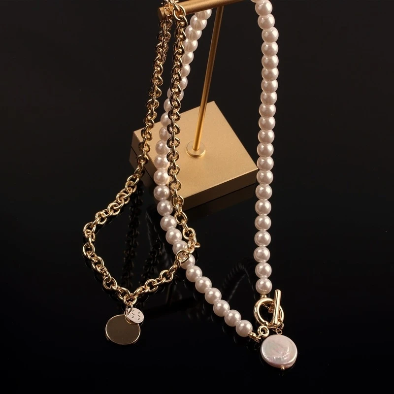 

TOSAKO Necklace Gold Color Wedding Pendants For Women Pearl Trend