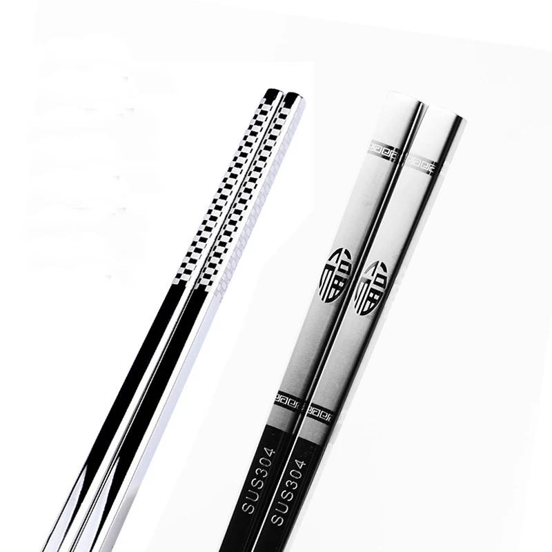 Sushi Dragon Stainless Black Iron Chinese Anti Skid Non Slip Fishs Alloy Rice Tableware Portable Gifts Chopsticks Sticks Metal | Дом и сад
