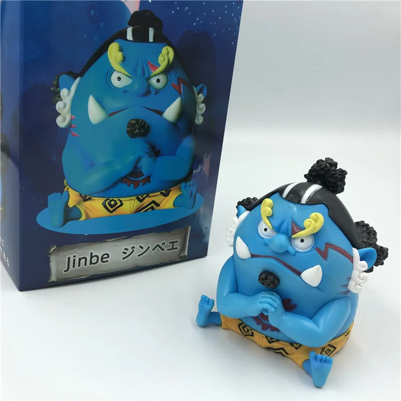 

Аниме One Piece Jinbe милый держатель кулак толстый сидящий Ver. Коллекционные фигурки из ПВХ OP Luffy Jinbe детства, модель 10 см