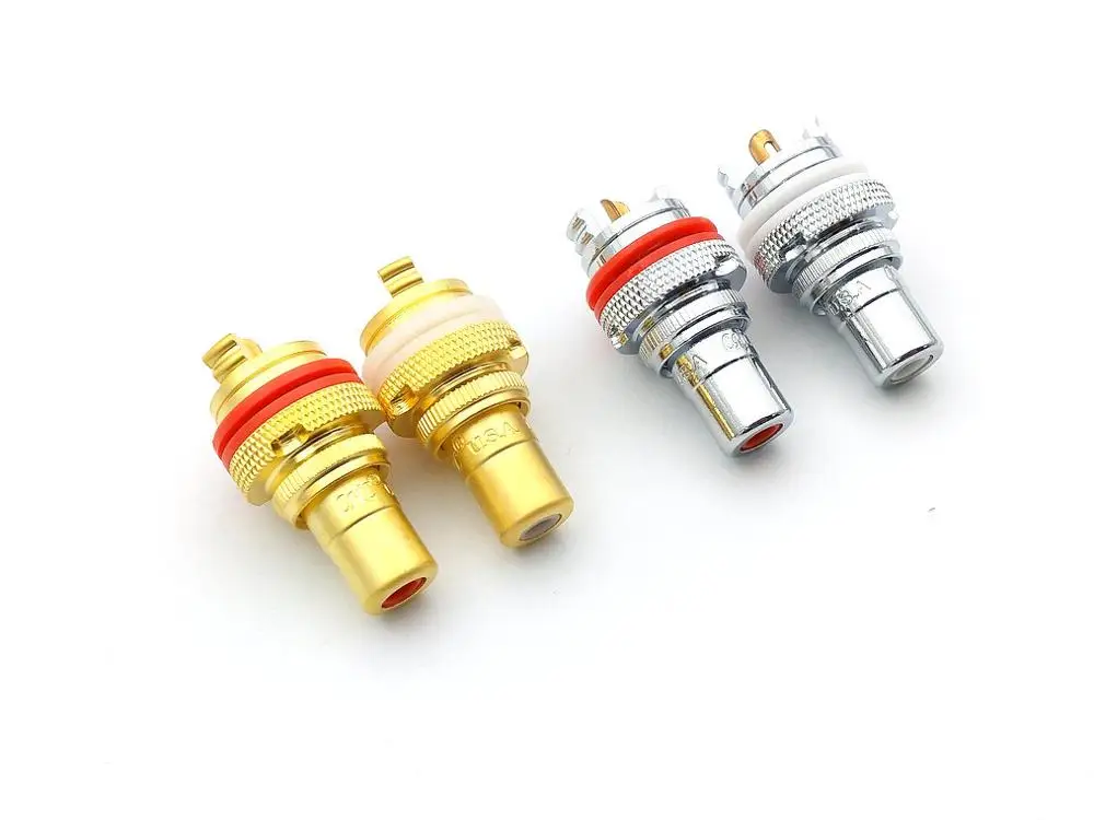 Новая одежда для маленькой девочки 2 шт/1 пара Позолоченный разъем RCA Панель