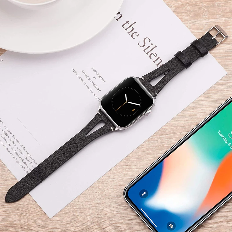 Ремешок для apple watch band 44 мм 40 42 38 браслет из натуральной кожи iwatch series 6/se/5/4/3/2