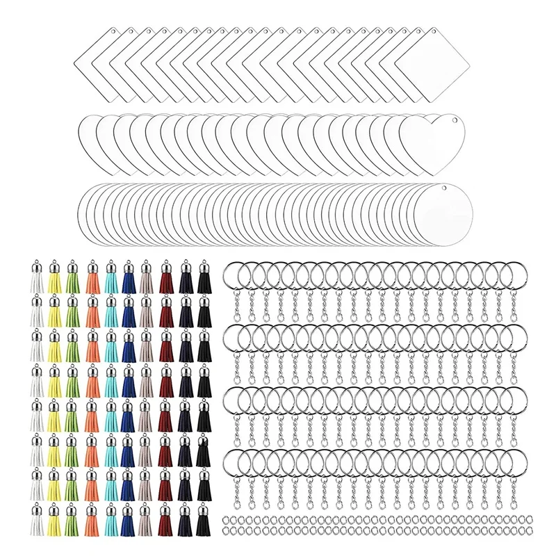 

320 шт., набор брелоков для ключей из акрила с кисточками