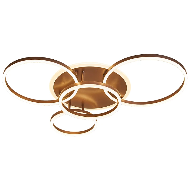 

Remote Controller 2/3/5/6 Circle Rings Modern led Chandelier For living Room Bedroom Study Room White/Brown Color Chandelier