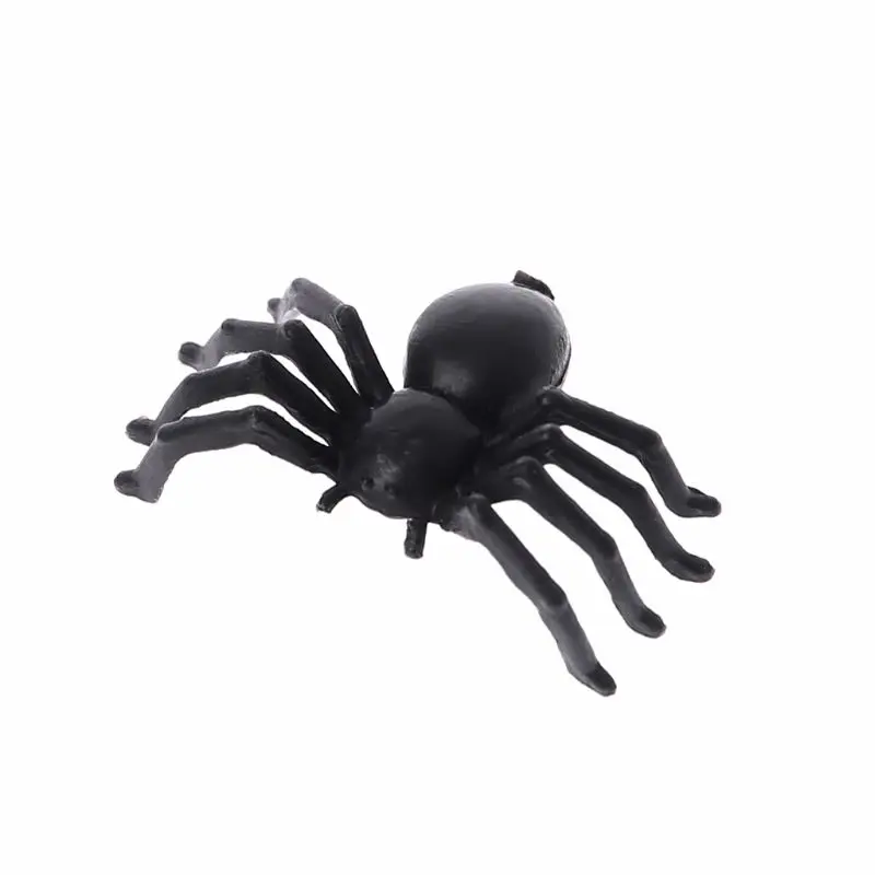 

50Pcs Small Black Plastic Fake Spider Toys Funny Joke Prank Props Halloween Decor Indoor Outdoor