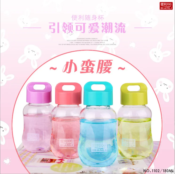

Colored Plastic Small Water Bottles Portable School Water Bottles BPA Free Mini Cute Kids Children Direct Drinking Bottle