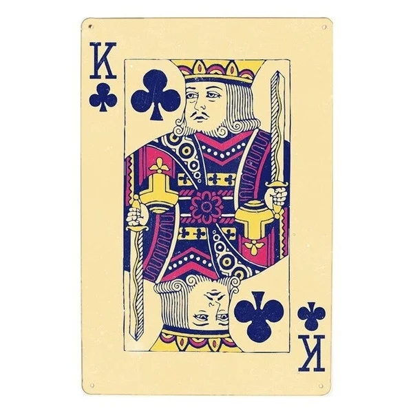 Покерная колода в стиле ретро металлические знаки казино украшения доска Металл