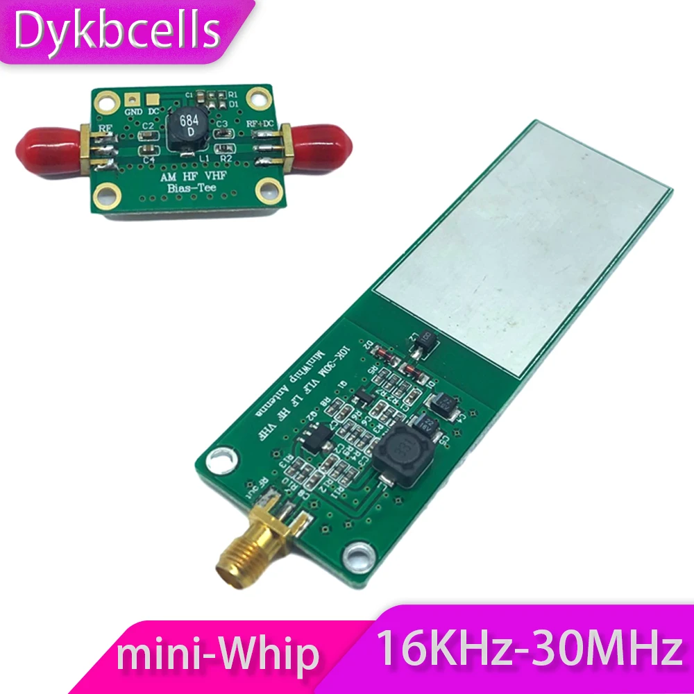 

Dykbcells 10kHz-30MHz Mini-Whip Active Antenna MiniWhip shortwave Antenna + AM HF VHF Bias Tee FOR short wave RTL-SDR receiver