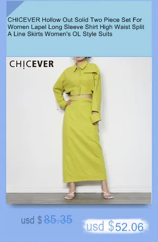 pj sets CHICEVER Sexy Two Piece Set For Women Lapel Collar Short Sleeve Minimalist Shirt High Waist Loose Shorts Pants Solid Sets Female womens loungewear