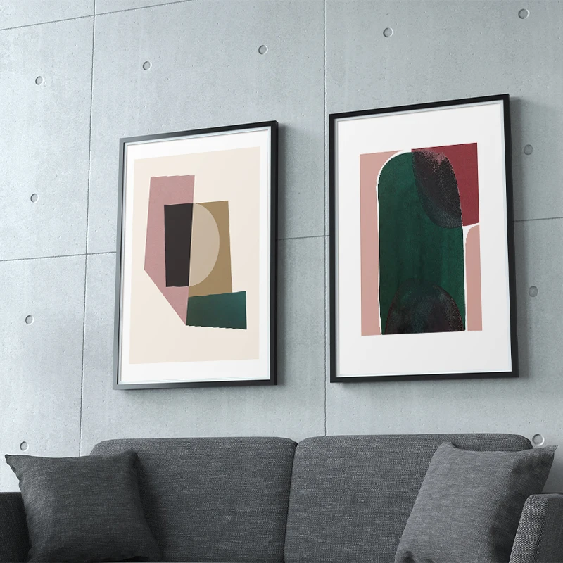 Абстрактная Картина на холсте с геометрическим рисунком в скандинавском стиле |