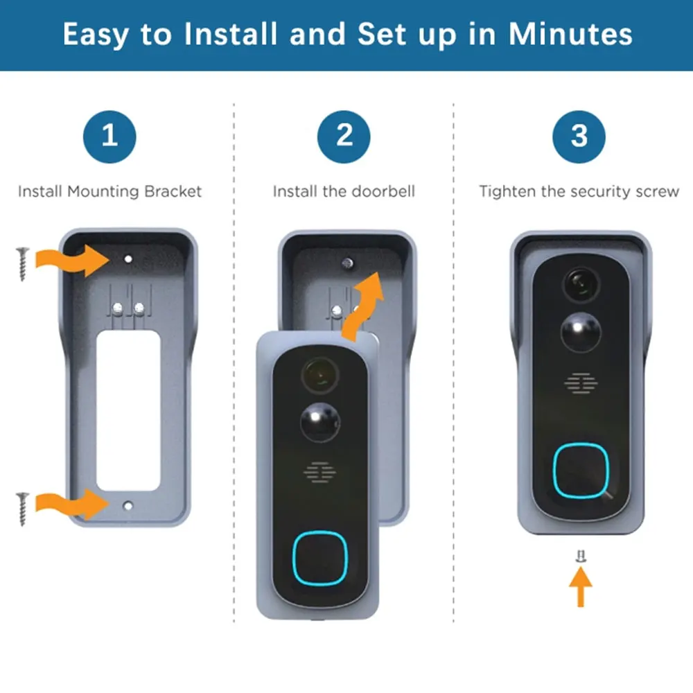 

Video Doorbell WiFi 1080P Wireless Smart Video Intercom Door Bell IP Camera Home Security Monitor CloudEdge APP Remote Control