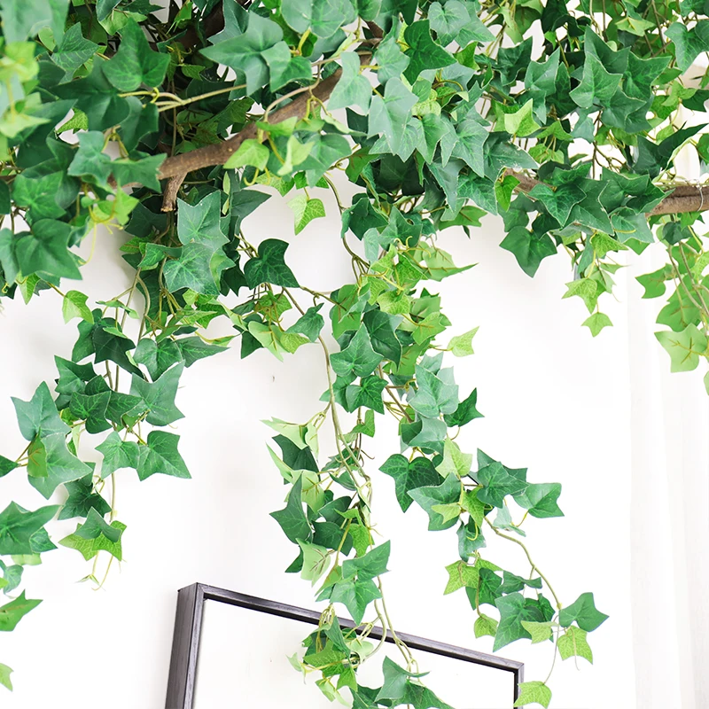 Огнеупорный 1 пучок искусственных листьев пластиковые растения лоза настенный