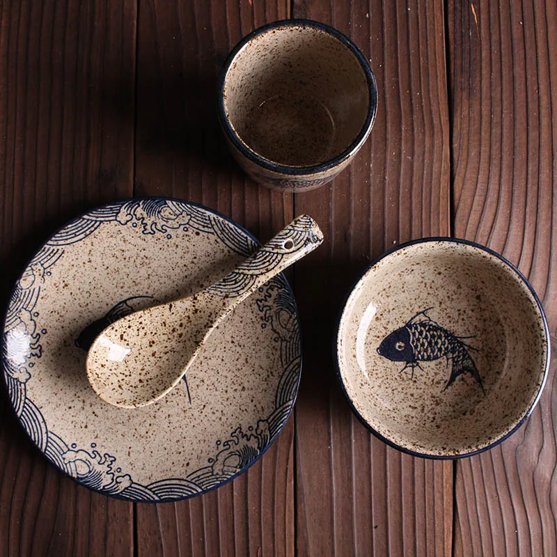 Набор керамических тарелок и чашек 4 шт./компл. | Дом сад