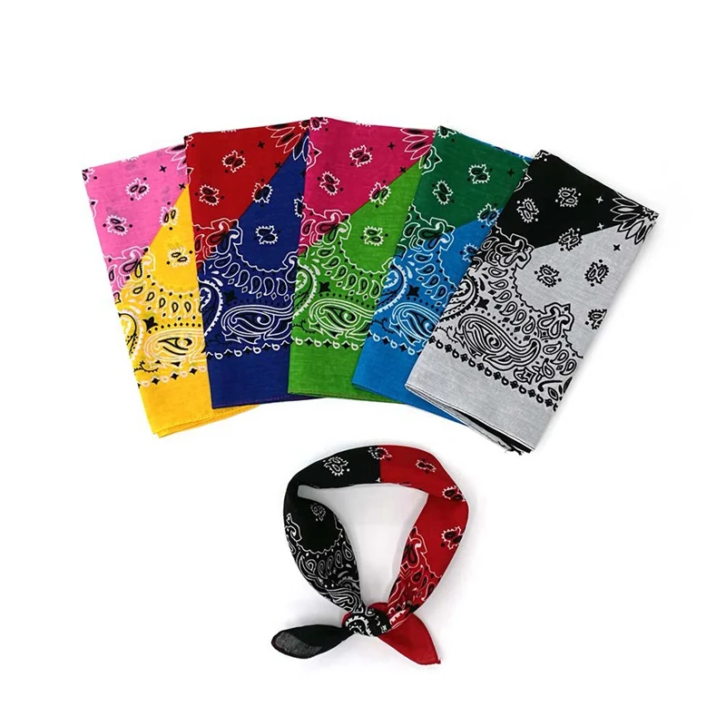 Модный квадратный шарф бандана в стиле хип хоп 100% хлопок размер 54 см * черно