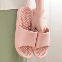 four season female massage slippers bottom foot acupoint massaging soft pvc flip flop for men indoor home bathing non slip