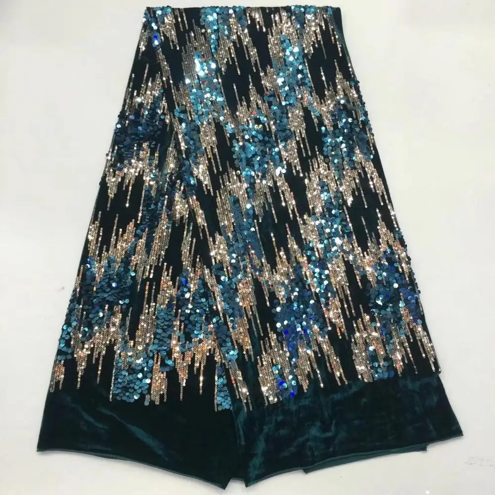 

New Arrival African Net Lace Fabric High Quality Lace Embroidery African Velvet Lace Fabric Sequins Fabric For Nigerian Wedding