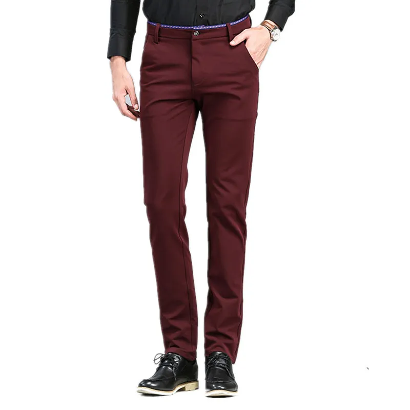 

Мужские брюки-Блейзер, бордовые/черные брюки, приталенные, стрейчевые, повседневные, формальные, для свадьбы