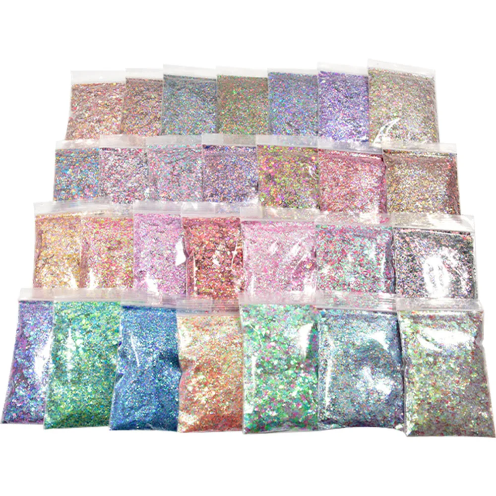 

50g/Bag Galaxy Holographic Nail Glitter Sequins Laser Nail Sequins Paillettes Pigment Powder Nail Art Decorations Flakes #EF156
