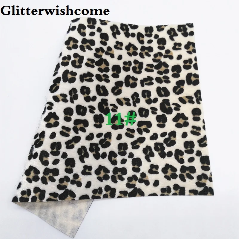 11 Glitterwishcome 21X29 см A4 размер винил для бантов с леопардовым принтом на лошадином меховые листы для бантов, GM216A - Цвет: 11