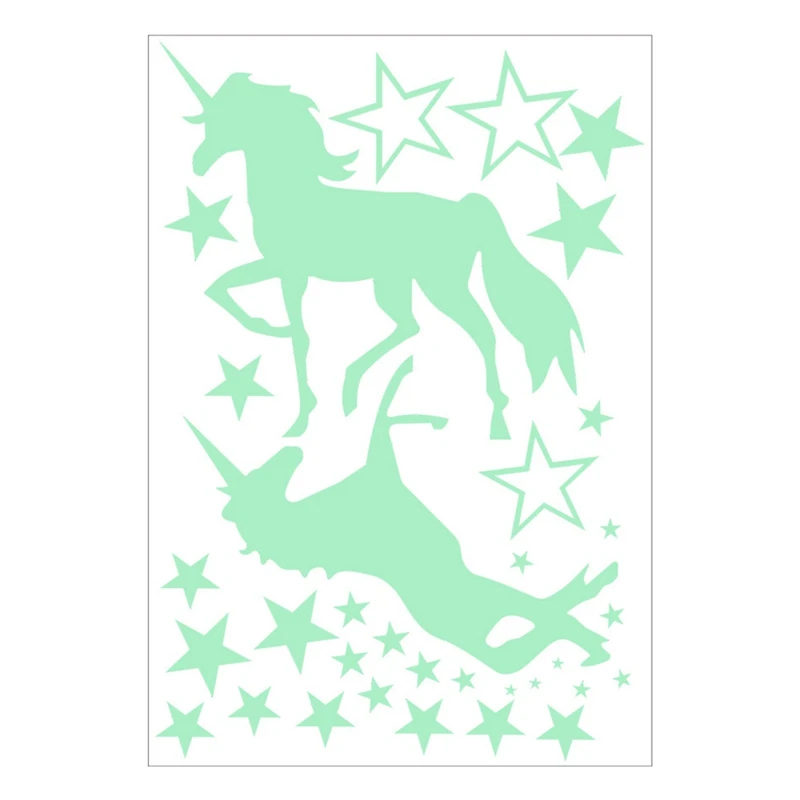 Светящиеся настенные наклейки со звездами в темноте для детской комнаты, потолка и домашнего декора – Люминесцентный единорог.
