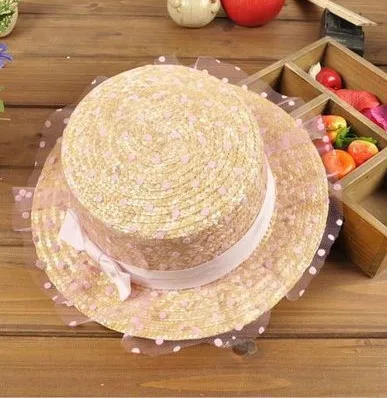 Летняя соломенная шляпа для родителей и детей девочек маленьких принцесс